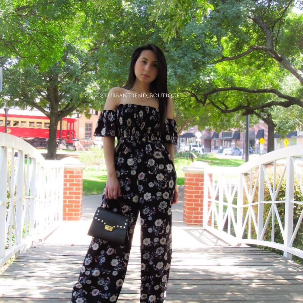 Black Floral Jumpsuit